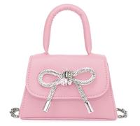 FUZYXIH Modern Small Handbag Bowknot Accent Solid Color PU Leather Shoulder Bag Crossbody Bag Fashion Women Casual Shopping Bag, a, Medium