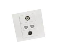 FUZYXIH Non Solderable Design, 4-Port Multimedia Panel, Direct Plug, TV9, 5, RJ45-F Connectors, Wall Plate for TV and Sound Systems