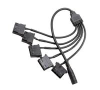 FUZYXIH Power Splitter Male 5.5mm x 2.1mm Female to 5pcs 4 Pin Cable Heat Dissipation for Computer Fans, Cameras, Accessories, Fan Splitter Cable