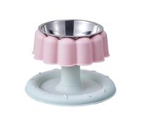 FUZYXIH Raised Stainless Steel Feeding Bowl with Non-Slip Removable Base that Promotes Hygienic Feeding and Healthy Cat Posture