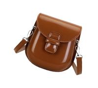 FUZYXIH Retro Saddle Shoulder Bag for Women, Genuine Leather Shoulder Bag with Adjustable Strap, Travel Friendly, Small Saddle Bags Purses for Women, brown, Medium