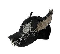 FUZYXIH Ripped Fabric Baseball Hat with Donkey Ears, Sun Caps, Outdoor Activity Hat, Adjustable Skull Caps, Street Dance Distressed Baseball