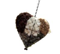 FUZYXIH Seasonal Wild Nest Iron Heart Bird Nest for Garden Crafts, Refillable Heart, Includes Nesting Supply, Bird Habitat Shape