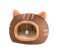 FUZYXIH Semi-Closed Cat Bed, Kitten Shape, Warm Cat Cushion, House, Warm Basket, Dog Nest, Kennel for Small Dogs, Pet Tent for Cats, Windproof Tent for Cats Indoor