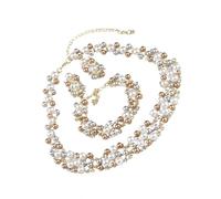 FUZYXIH Sophisticated Pearl Jewellery Set Eye-catching Beads Jewellery Set, Suitable for Enhancing Evening or Party Outfits, Bridal Wear, Einheitsgröße, As described, As described