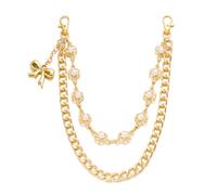 FUZYXIH Stranded Metal Belt Chain with Removable Angel Wings Heart Pendant Modern Angel Heart Pendant as Trousers Accessory Trendy Double Layer Trouser Chain with Pendant, one size, As described, As