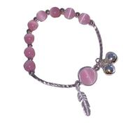 FUZYXIH Stylish Cat Eye Bracelet with Bell Motif, Elastic Designs for Comfortable Wearing, Romantic Gifts and Friendship Bangle Stylish Bangle, one size, As described, As described