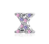 FUZYXIH Trendy Letter Pendant Necklace, Wearable and Rustproof, White Copper Materials for Custom Jewellery Designs, Colorful Rhinestones, one size, As described