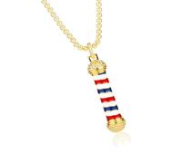 FUZYXIH Versatile Distinctive Barber Poles Necklaces Jewellery Accessories for Professionals Who Want to Add Individual Styles, Trendy Barber Jewellery, m, As described, As described
