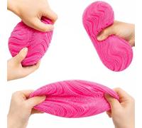 Fuzz Ball Fidget Stress Toy Silicone Squishy Stress Balls Stress Relief Fidget Sensory Toy Portable Anxiety Relief Squeeze Toy for Boys Girls Home Office Classroom Relaxation Pink