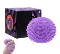 Fuzz Ball Sensory Toy,Soft Velvet Wavy Pattern Squishy,Tactile Fidget Toy for Stress Relief, Autism & ADHD,Kids & Adults Fidget Ball for Anxiety Calm & Focus (Purple)
