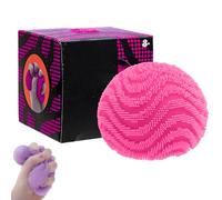 Fuzz Ball Sensory Toy,Soft Velvet Wavy Pattern Squishy,Tactile Fidget Toy for Stress Relief, Autism & ADHD,Kids & Adults Fidget Ball for Anxiety Calm & Focus (Hot Pink)