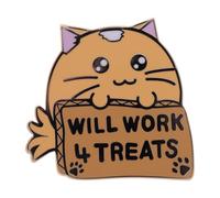 Fuzzballs Whisky “Will Work 4 Treats” Pin Badge - Officially Licensed Limited Edition 50x48.7mm Collectible