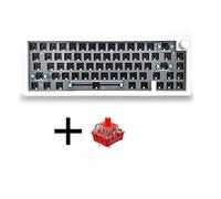 Fuzzbat GMK67 Customized Mechanical Keyboard 3 Mode Mechanical Keyboard + Red Switch DIY Kit Hot Swappable RGB Backlight - White