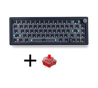 Fuzzbat GMK67 Customized Mechanical Keyboard 3 Mode Mechanical Keyboard with Red Switch DIY Kit Hot Swappable RGB Backlight Black