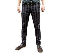 Fuzzdandy Drainpipe Skinny Pants Jeans Striped Mod Indie Grey Black (30" Waist x 31" Regular Leg)