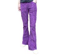 Fuzzdandy Flares Bell Bottoms Paisley Trousers Purple Corduroy Hippie Mod Indie Jeans Retro Vintage Pants (38" Waist x 32" Leg)