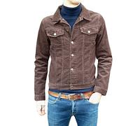 Fuzzdandy Men's Retro Vintage Mens Brown Cord Corduroy Western Jacket 60s 70s s m l XL XXL (XXLarge)