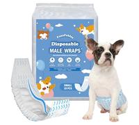 FuzzFables Dog Diapers Male, 20 Count, S, Wider Belly Bands | Disposable Wraps, Wetness Indicator, Absorbent and Leakproof, Excitable Urination Incontinence Protection