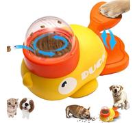 Fuzzibud Duckie - Interactive Dog & Cat Treat Dispenser Toy, Duck-Shaped Puzzle Slow Feeder for Small Medium Pets, Food Dispensing Enrichment Toy for IQ Training & Boredom Relief (Yellow)