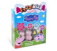 Fuzzikins Peppa Pig Colouring Kit with Peppa, Evie and Wakwak, Ages 3+ | Create, rinse and recolour! Includes cardboard bed plus blanket and stickers to colour.
