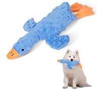 Fuzzilovy Stuffed Chew Large Dog Toys to Keep Them Busy, for Small, Medium, & Large Dogs, Squeaky Pet Toy for Boredom, Blue Goose