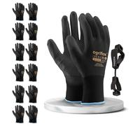 FUZZIO 12 pairs Ogrifox PU coated work gloves glove clip (M-8, black)