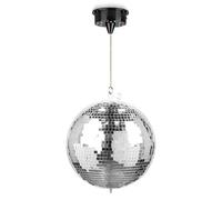 Fuzzix 30cm Mirror Ball with Battery-Powered LED Motor, Rotating Disco Glitter Lighting, Portable Party Event Decoration for Karaoke, DJs, Home Parties