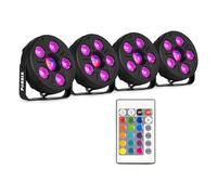 Fuzzix Comet M06 Party Par Can Light Set of 4 with Jelly Ball, LED RGB Lighting Wash for DJs, Discos, Home Parties, Bars, Pubs, Automatic Light Show, Remote Control, Value Pack