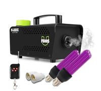 Fuzzix F500S Halloween Fog Machine & UV Blacklight Bulb Party Kit - 500W Smoke Generator with Wireless Remote & UV Lighting Effects for Spooky Events, Ghost Parties & Home Halloween Decorating