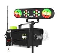 Fuzzix F500S Smoke Machine and AllStar2 Disco Light Bundle - Party Lighting Package with LED Light Effect, Nightclub Smoke Machine & Tripod Stand, Ideal for DJs Weddings Events Home Parties