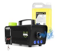 Fuzzix F503L Fog Machine with Lights - 500W RGB Disco Party Smoke Machine Package, Wireless Remote Control & 5L Yellow Smoke Fluid for Halloween, House Parties & Events