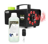 Fuzzix F509L Fog Machine with Lights - 500W Party Smoke Machine with Wireless Remote, RGB LEDs & Green Fluid for Disco, Halloween & Small Venue Events