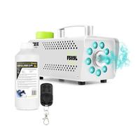 Fuzzix F509LW Party Smoke Machine with RGB LED Lighting, Wireless Remote Control and 1L BeamZ Eco-Friendly Fog Fluid for Parties and Halloween Events