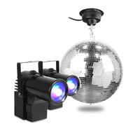 Fuzzix Hanging Glitter Mirror Ball MB-40cm with Motor and PS10W LED Spot Lights for Wedding Disco Prom Dance Hall