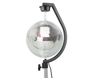 Fuzzix MBS30 12" Disco Mirror Ball and Rotating Stand Kit - Lightweight Glitter Ball with Steel Curved Mount Bracket for DJ Party Wedding Event Lighting Setup (30cm)