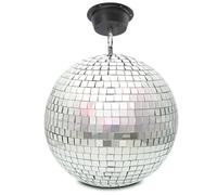 Beamz Fuzzix 30cm Mirror Ball with Motor, Lightweight Hanging Glitter Disco Ball for Parties, Events, Nightclubs, Stunning Reflective Light Effects, 12-Inch Glass Design