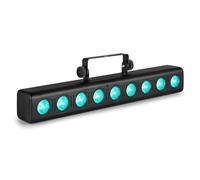 Fuzzix Orion LED Light Bar Batten - 9X 6W RGBW 4-in-1 LEDs, DJ Bar with Remote Control, Pre-Programmed Shows, Sound-to-Light Mode, High-Powered Adjustable Mounting Fixture