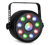 Fuzzix PLF15 LED Par Can Light, 9X 2W & 6W RGB 3-in-1 LEDs, Disco Party and DJ Lighting, Sound Activated, Auto & DMX Modes, Portable Stage Fixture for Events, Clubs and Venues