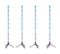 Fuzzix Starry RGB LED Tube Light Set of 4, Vertical Standing Party Lights, USB-C Powered, Tripod Stands, Remote/Bluetooth Control, Sound to Light, DJ & Home Lighting