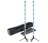 Fuzzix Starry RGB LED Tube Light Set with Gig Bag, Free-Standing Vertical LED Light Bars, Remote & Bluetooth App Control, USB-C Powered, Sound-to-Light, DJ & Party Lighting