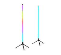 Fuzzix Starry Vertical Standing LED Tube 2-Pack, RGB, 1m, App & Remote | Music activated, DJ effect light, wash, stage, band, tripod, USB