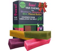 Fuzzl Box of 4 Mixed Flavour Yak Chews for Dogs | Blueberry, Strawberr
