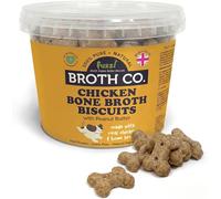Fuzzl Broth Co. Chicken Bone Broth Dog Treats with Peanut Butter - 1kg (2.5L Tub) - Grain Free, High Protein Biscuits - All Natural, Gently Baked Dog Snacks - 50% Chicken Ingredients