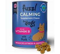 Fuzzl Calming Supplement Treats - Reduce Stress, Fear, barking, Aggresssion, Separation and Travel Anxiety - Made in UK Science Backed Vet Approved - 60 Treats