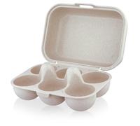 Fuzzl Eco Bamboo Egg Holder - 2 Pack 6-Egg Trays | Natural Bamboo Storage for Farm Fresh or Store-Bought Produce Box