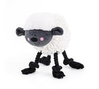 Fuzzl Farmyard Friends Dog Toy - Woolly Sheep with Giggle Squeaker - Large Soft Noodle Fabric Plush with Durable Rope Legs - Interactive Tug Chew & Comfort Toy for Dogs