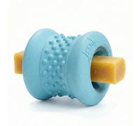 Fuzzl Grip n' Chew Yak Chew Holder Toy - Durable Natural Rubber Safety Holder for Long-Lasting Dog Treats - Fits Medium and Small Yak Milk Chews & Bully Sticks - Blue - Easy to Clean