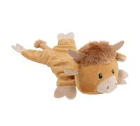 Fuzzl Harry Highland Cow Crinkle & Squeak Dog Toy - Low Mess Minimal Stuffing Plush Puppy Toy - Interactive Soft Squeaky Dog Toy for Small to Medium Dogs