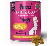 Fuzzl Itch Relief Skin & Coat Supplement Max Strength - Science Backed, Vet Approved, Made in UK - Omega 3, Vitamins - Daily Anti-Itch Supplement for Dry Skin Supports Healthy Skin & Coat 30 Treats